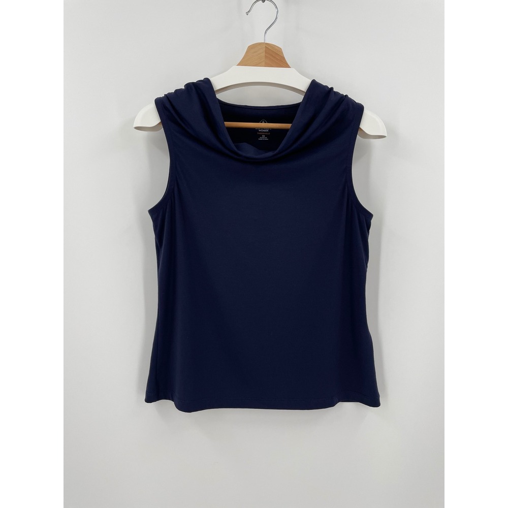 Bluffworks Threshold Cowl Neck Tank Top Maritime Navy Blue Sleeveless Travel XS